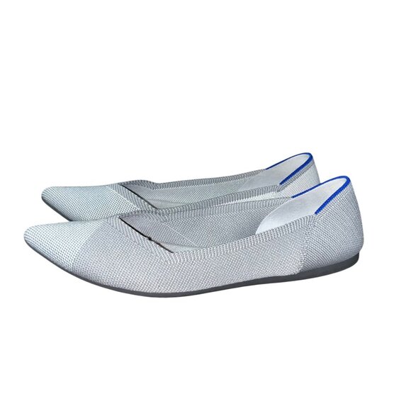 Rothy’s Pointed Flats Women’s 10.5 Gray Blue Trim Knit Used - Picture 7 of 14